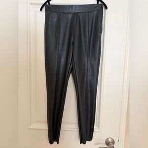 Topshop NWT Faux Leather Pants women's US 8 Black Leggings Shiny High Waist Rock
